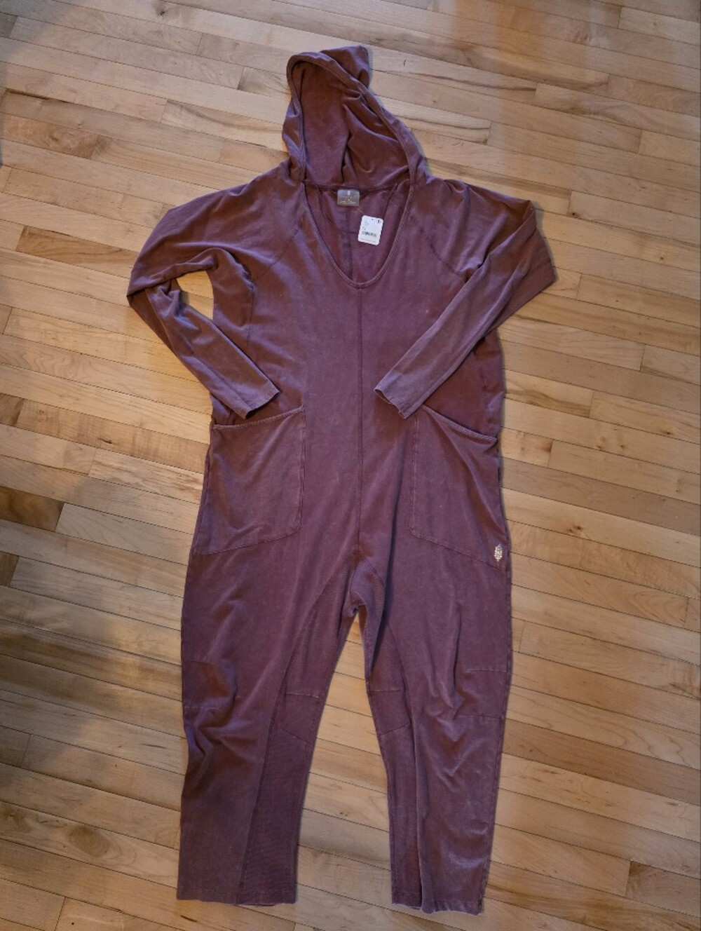 FP Movement by Free People Hooded Long-Sleeve Jumpsuit - Dusty Mauve